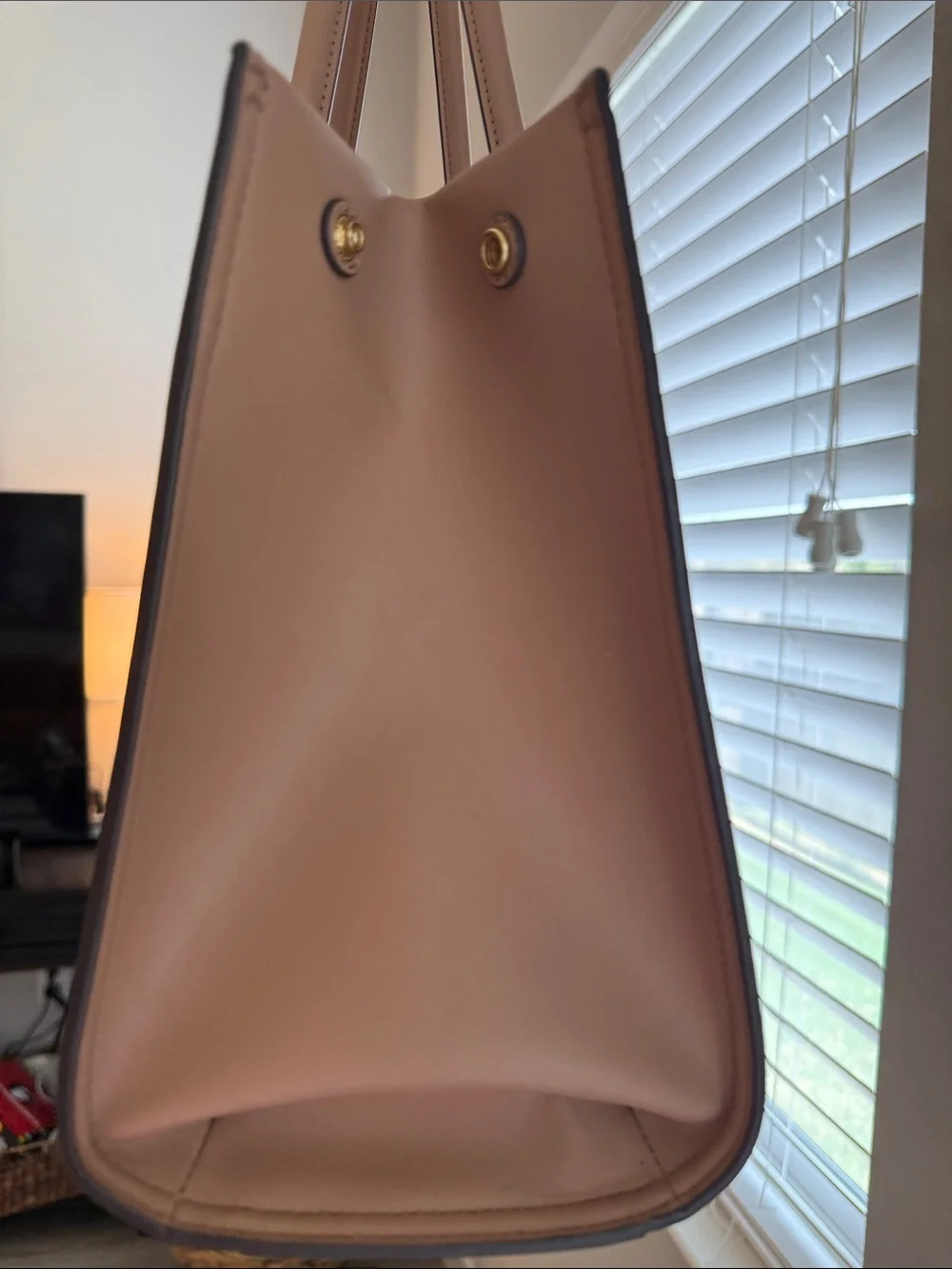Tory Burch Pink Leather Logo Tote